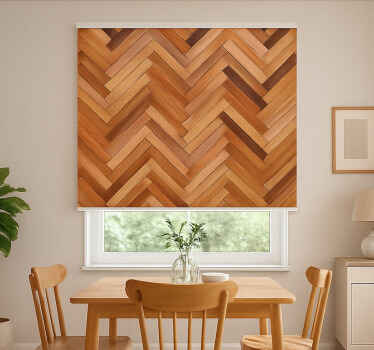 Pattern roller blind classic oak herringbone - TenStickers