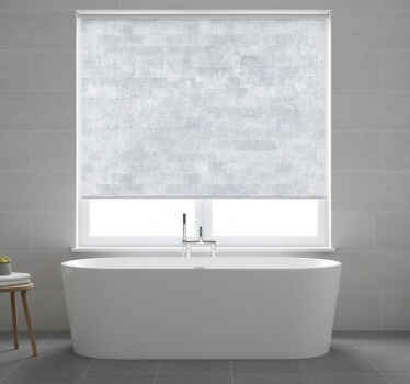 Cortina roller gris patrón ladrillo envejecido - TenVinilo