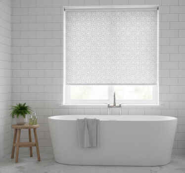 Cortina roller gris patrón moderno gris y blanco - TenVinilo