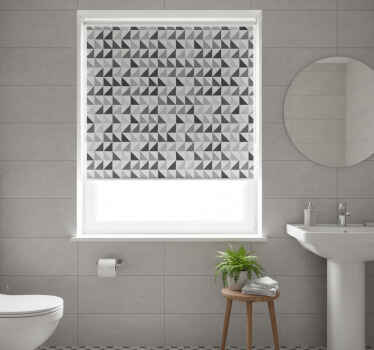 Cortina roller gris triángulos geométricos - TenVinilo