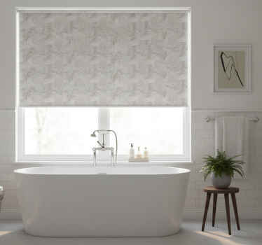 Cortina roller gris patrón hexagonal mármol dorado - TenVinilo