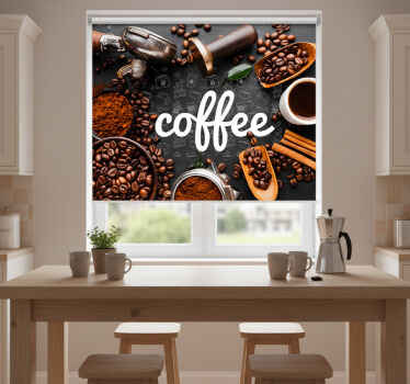 Rolo zavesa za kuhinjo sestavine in pripomočki za kavo - TenStickers