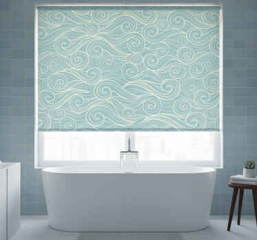 Cortina roller baño océano con olas - TenVinilo