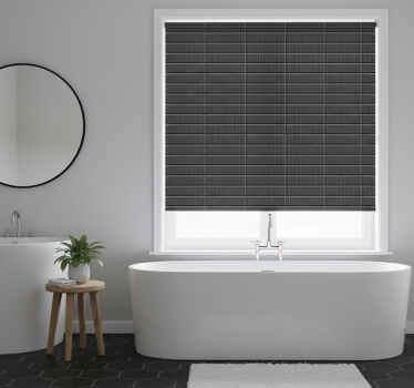 Bathroom roller blind in 3d black tiles - TenStickers