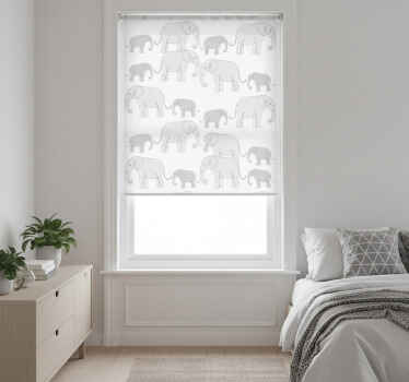 Grey blind with minimalist elephants design - TenStickers