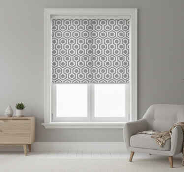 Tenda a rullo grigia a motivo esagonale grigio - TenStickers