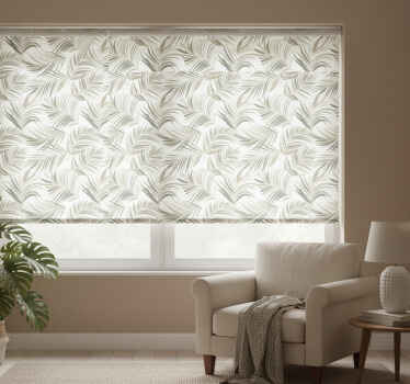 Grey blind with elegant leaf designs - TenStickers