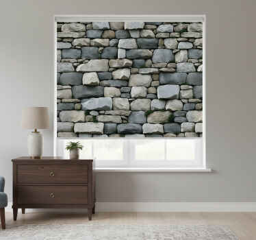 Grey blind with realistic pattern design - TenStickers