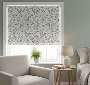 Grey blind olive leaves design - TenStickers