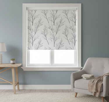 Grey blind with delicate branches - TenStickers