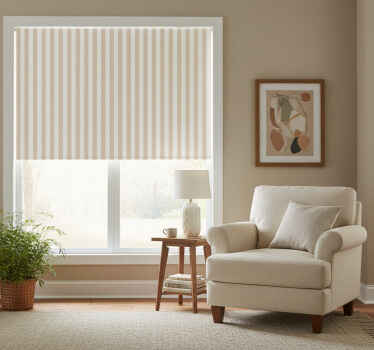 Blind beige striped curtain - TenStickers