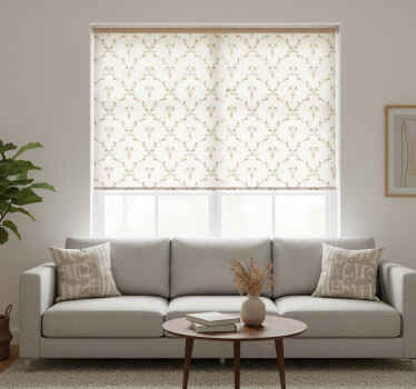 Blind beige hexagonal floral design - TenStickers