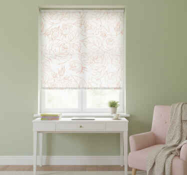 Pink blind with delicate rose patterns - TenStickers
