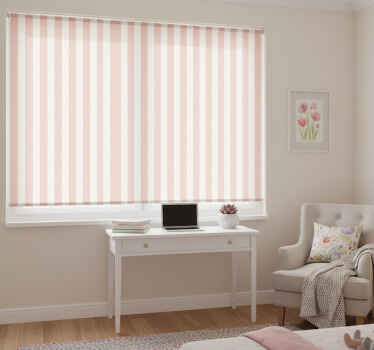 Pink roller blind with pink and white stripes - TenStickers