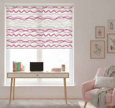 Pink blind with wavy pink stripes - TenStickers
