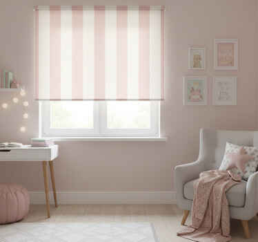 Tenda a rullo rosa strisce rosa tenue - TenStickers