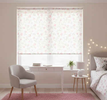 Pink blind with botanical pink blossom design - TenStickers