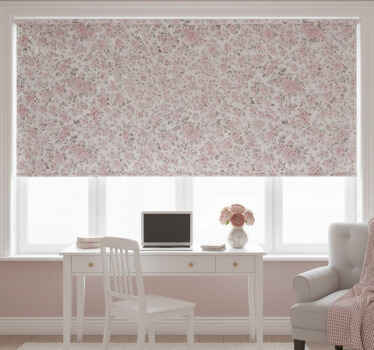 Cortina roller rosa flores retro antiguas - TenVinilo
