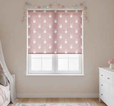 Cortina roller rosa caras de conejito bebé - TenVinilo