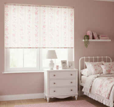 Pink blind pink retro floral stripes - TenStickers
