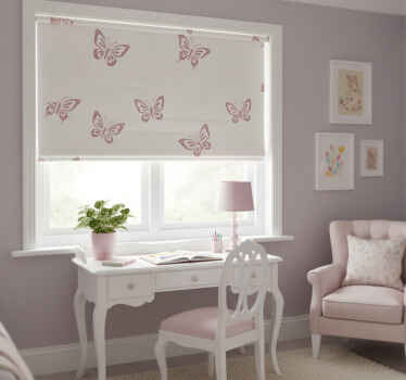 Cortina roller rosa mariposa de vuelo fantástico - TenVinilo