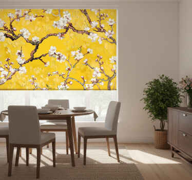Yellow blind with floral spring design - TenStickers