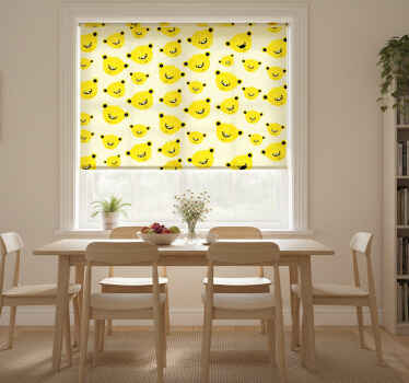 Rolgordijn geel schattige beren patroon - TenStickers