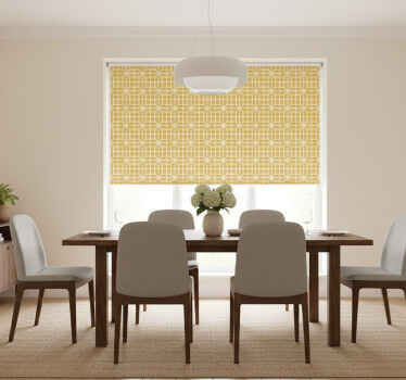 Rolgordijn geel met geometrisch patroon - TenStickers