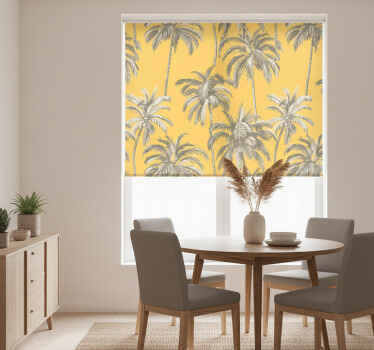 Rolgordijn geel met palmbomen design - TenStickers