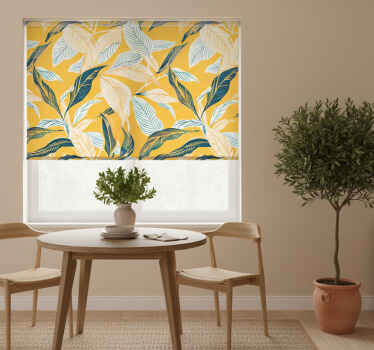 Estor enrollable amarillo flora mediterránea - TenVinilo
