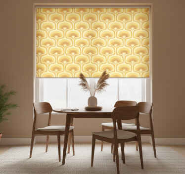 Rolgordijn geel retro geel patroon - TenStickers