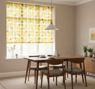 Estor enrollable amarillo geometría retro amarilla - TenVinilo