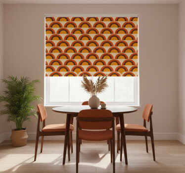 Rolgordijn geel retro bogen van de zonsondergang jaren 70 - TenStickers