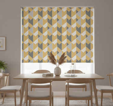 Rolgordijn geel met geel en grijs patroon - TenStickers