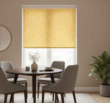 Estor enrollable amarillo patrón follaje amarillo - TenVinilo