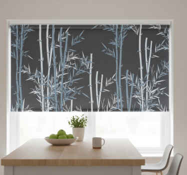 Estore de rolo para cozinha com design de folhas de bambu - TenStickers