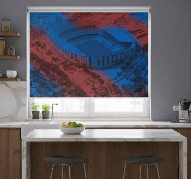 Estore de rolo para cozinha fotomural camp nou 3d - TenStickers