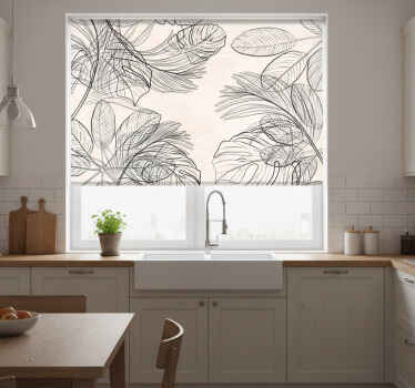 Estore de rolo para cozinha formas finas em cores quentes - TenStickers