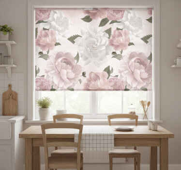 Estore de rolo para cozinha com peônias provençais - TenStickers