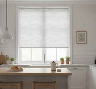 Cortina roller cocina ilustración tropical gris vintage - TenVinilo