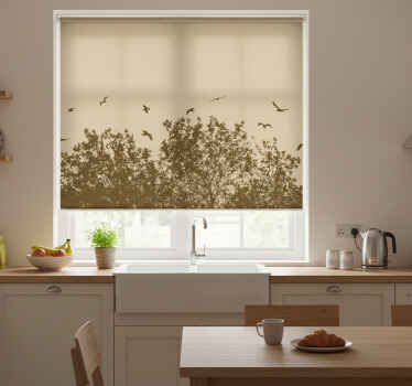 Estore de rolo para cozinha flores de primavera com pássaros - TenStickers