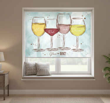 Estore de rolo para cozinha rústico vinho - TenStickers