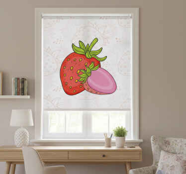 Rolo zavesa za kuhinjo brezšivni rdeči in roza jagode - TenStickers