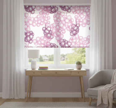 Tenda a rullo cucina uva rosa e viola disegnata a mano - TenStickers