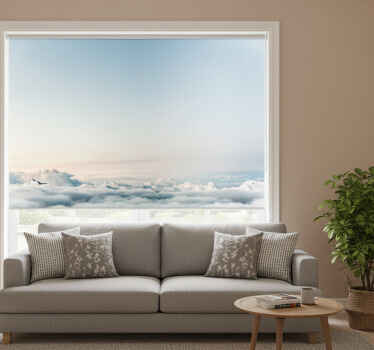 White roller blind with beautiful sky and sea view - TenStickers