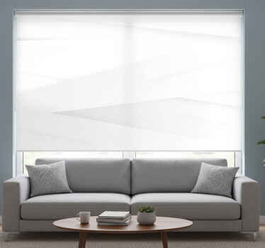 White roller blind with abstract white design - TenStickers