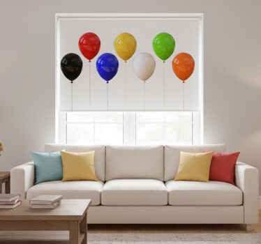 White roller blind with 3d realistic balloon colors - TenStickers