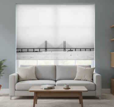 White roller blind oresund underwater bridge denmark - TenStickers