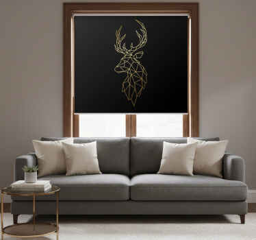Living room blind golden origami deer - TenStickers