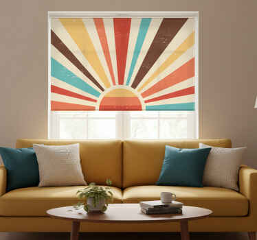 Tenda a rullo soggiorno tramonto vintage astratto - TenStickers